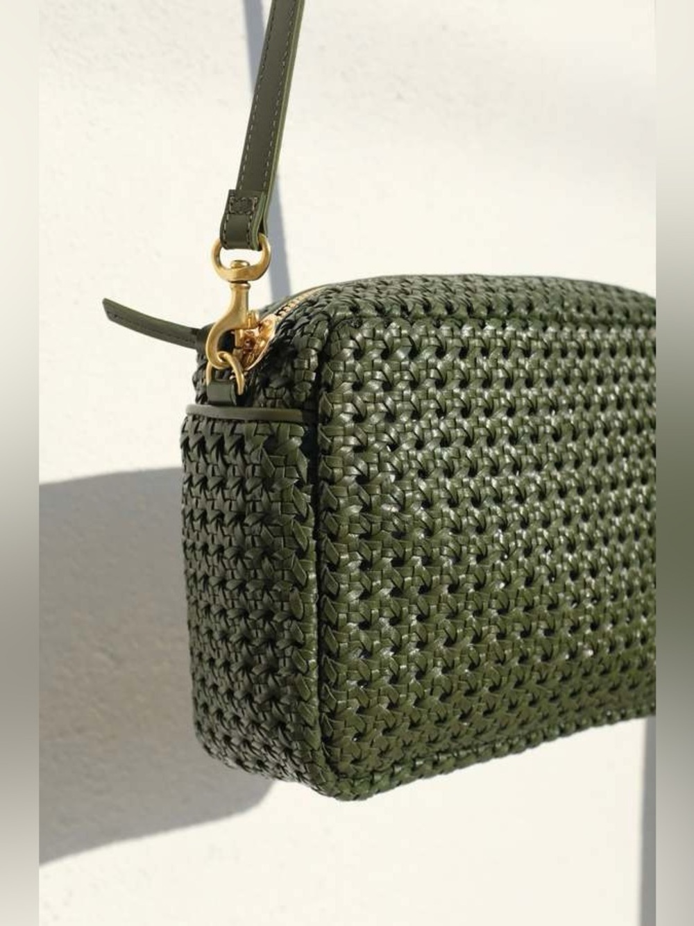 Clare V Marisol Army Green Rattan Bag - Picture 3 of 11